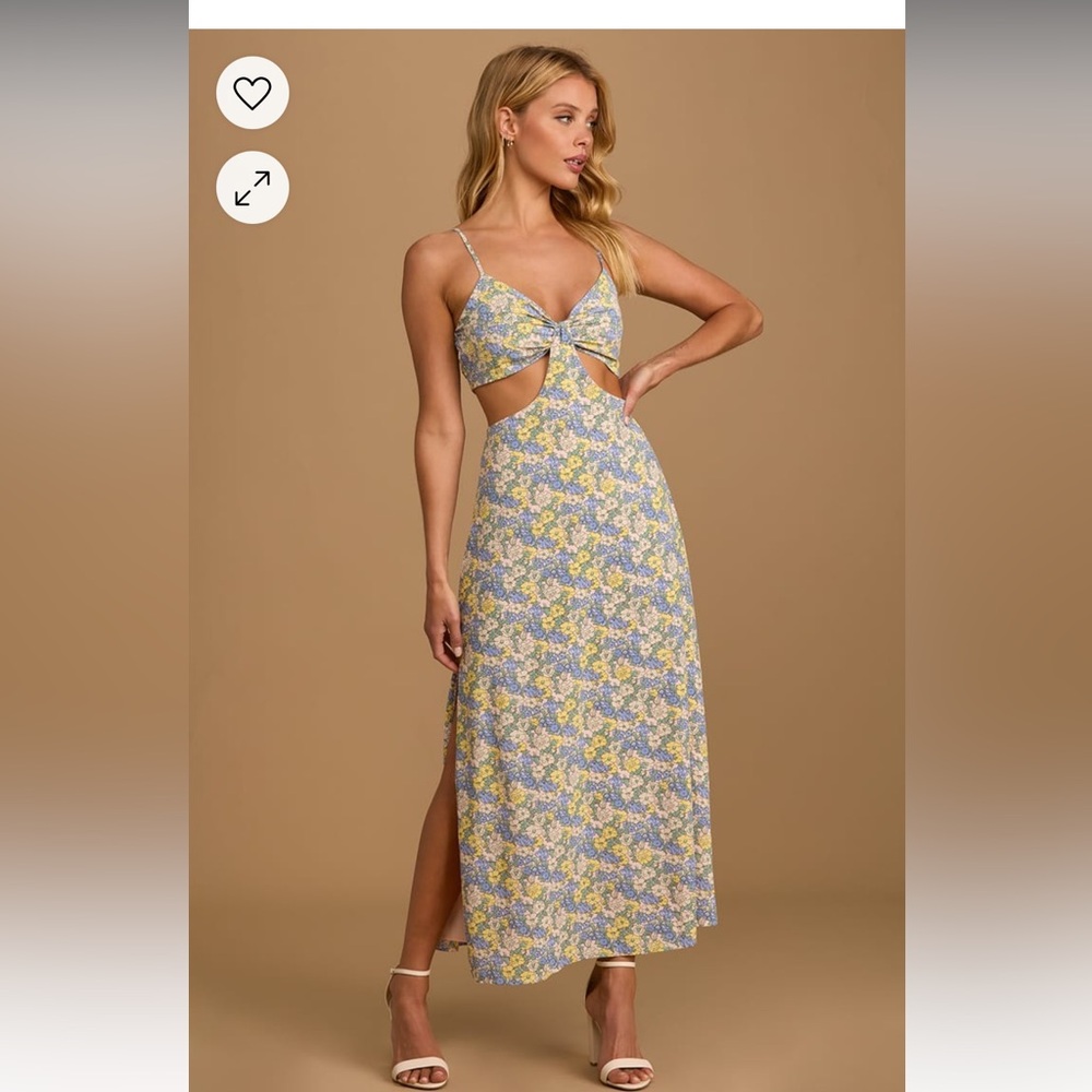 It's a Perfect Pick Pink Floral Print Cutout Maxi Dress